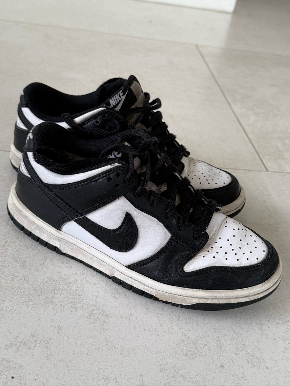 Kids Nike Dunk Low Panda GS Black White 4Y